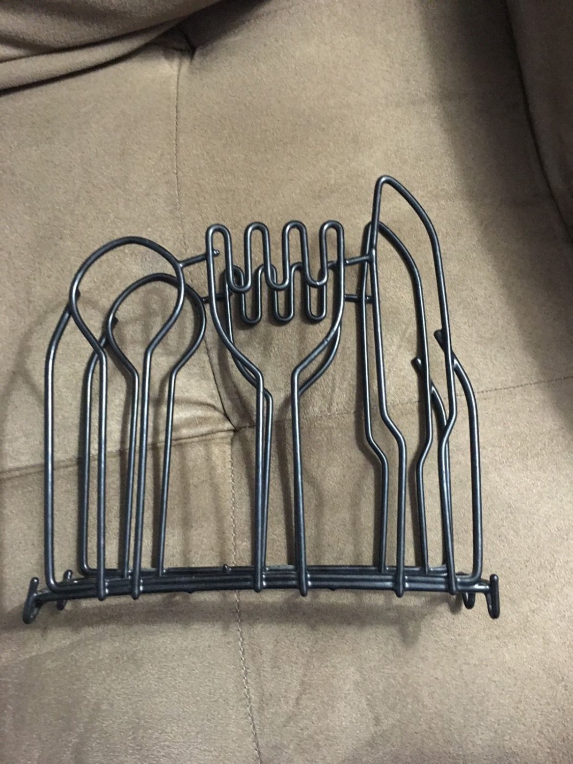 Knife, Fork and Spoon Napkin Holder Plastic Black