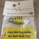 Yellow Luggage Tag and Lock