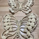 Vintage 1976 Burwood Butterfly 1629 Wall Hanging Set of 2 Patio Decor