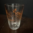 Libbey Karbach Brewing Company Beer Glass Whale & Anchor  Houston Texas Orange