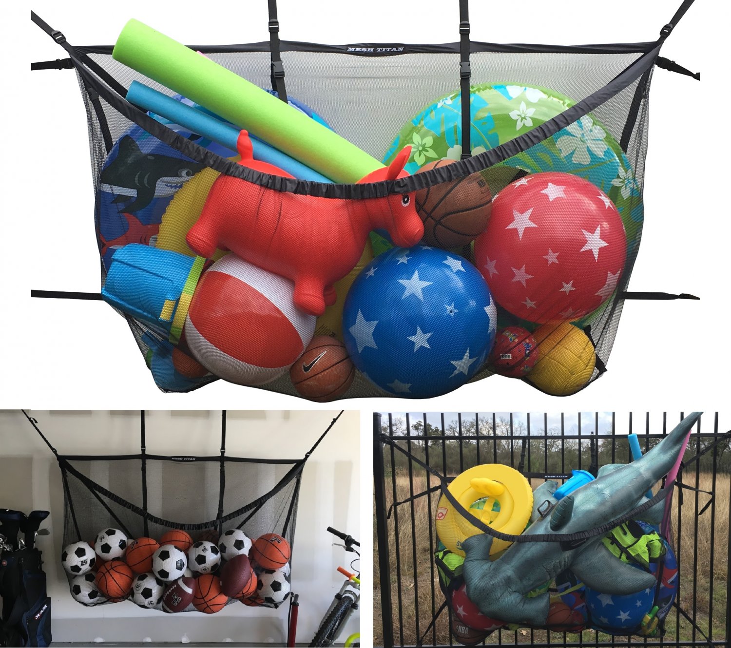 MESH TITAN - Giant hanging pool toy storage bag