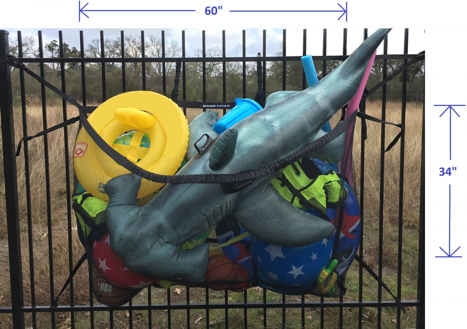 pool toy storage mesh