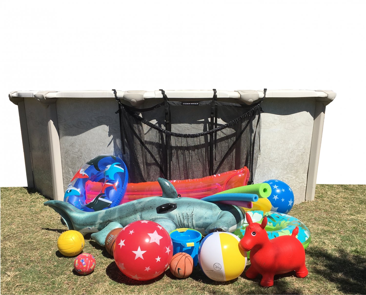 pool toy storage mesh