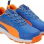 PUMA CRICKET HIGH RUN SHOES (BLUEMAZING/ORANGE GLOW/WHITE)