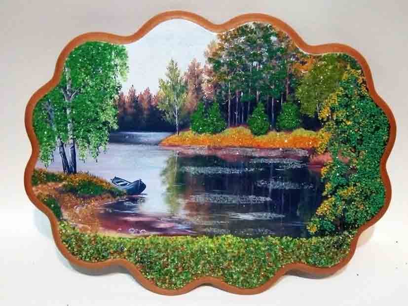 Openwork panel "Lonely boat"