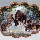 Openwork panel "Hunting wolves for moose"