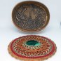 Casket large oval with red center - malachite