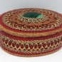 Casket large oval with red center - malachite