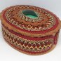 Casket large oval with red center - malachite