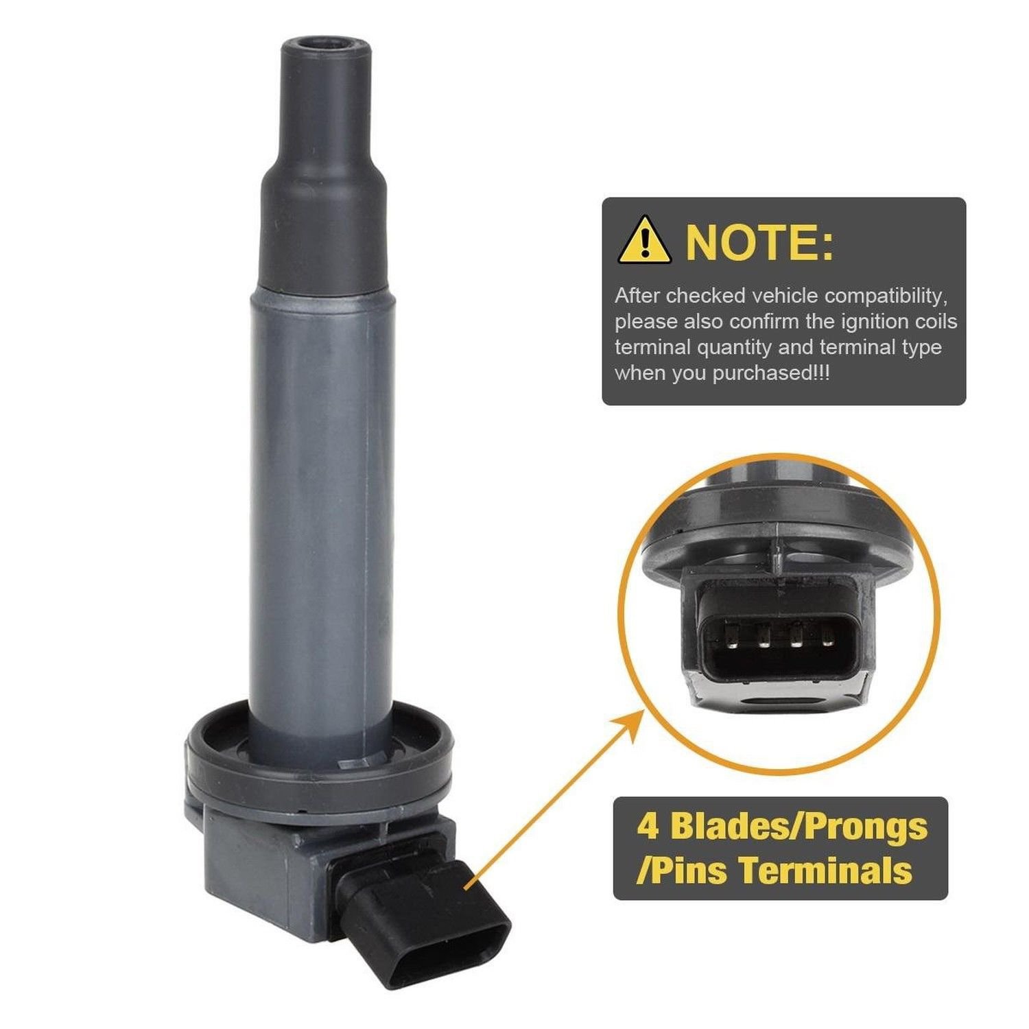 QYL Pack of 4 Ignition Coil for Toyota Camry RAV4 Solara Matrix