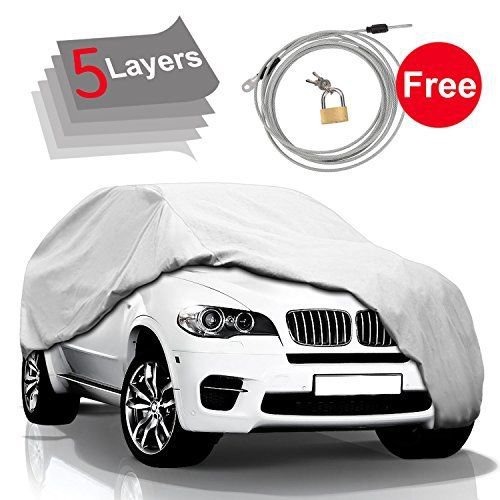 5 Layers Car Cover SUV Cover Waterproof Windproof Cover for Indoor Outdoor