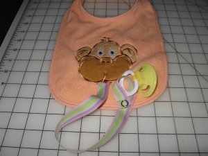 Monkey Binky bib