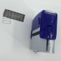 Blue Stapler Style Self-Inking Stamp Print Black Garbled To Mask Private