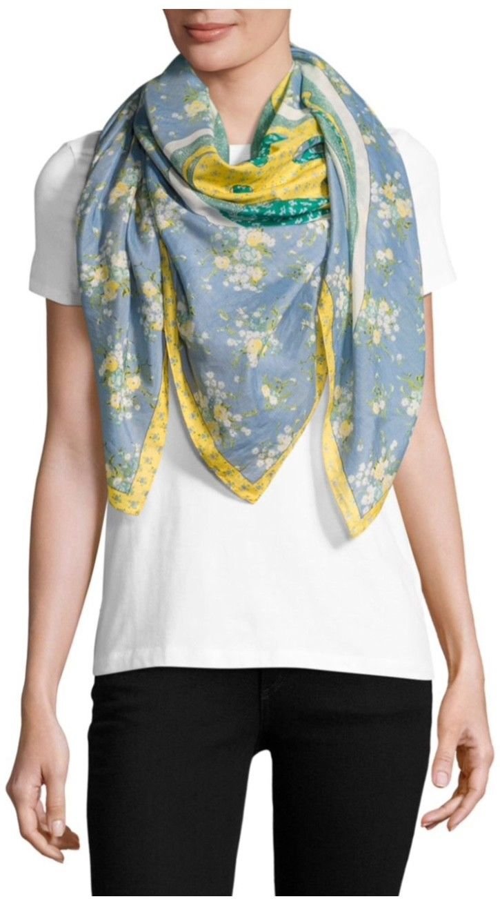 COACH Rexy Flower Patchwork Cotton & Silk Scarf