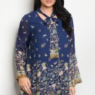 Ladies fashion plus size long sleeve floral print skater dress that features a n
