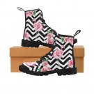 Beautiful Tropic Pink Flamingo and Rose Flowers Martin Boots for Women