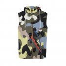 Shark Teeth All Over Print Sleeveless Zip Up Hoodie for Men