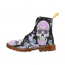 Flower Skull Martin Boots For Men
