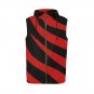 Red Black Zebra Pattern All Over Print Sleeveless Zip Up Hoodie for Men