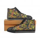 Abstract Square Men’s Classic High Top Canvas Shoes