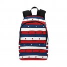 Red White and Blue Striped Patriotic Pattern Fabric Backpack
