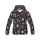 Bright Zodiac Signs and Stars All Over Print Hoodie for Women (USA Size)