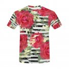 Seamless Pattern Floral Camouflage Striped All Over Print T-Shirt for Men (USA S