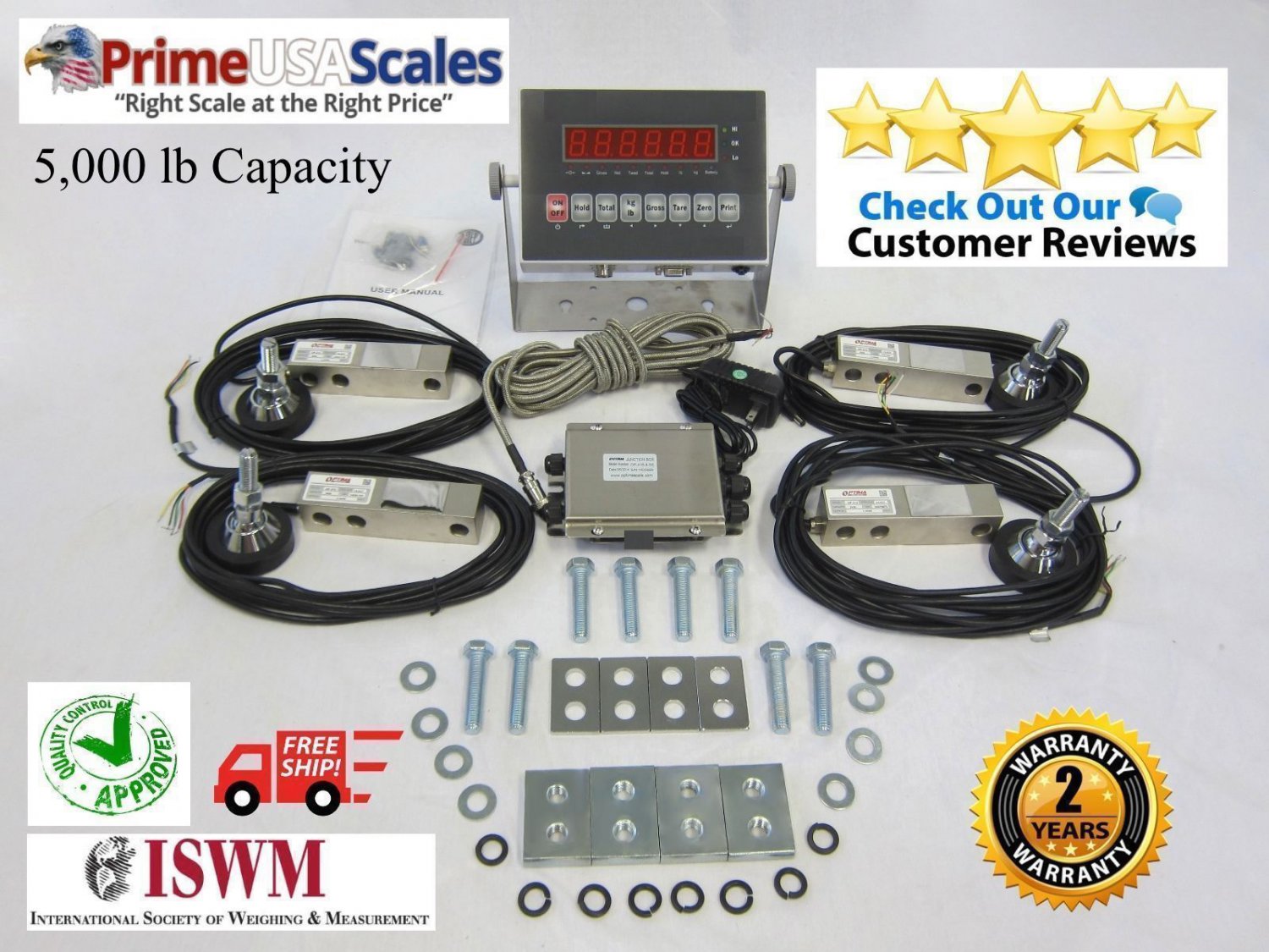 Livestock Scale Kit for Cattle Hogs Goat Sheep Alpacas Pigs 5,000 lb Capacity