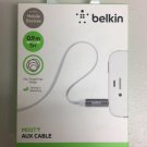 NEW Belkin MIXIT 3' Aux Cable WHITE 3.5mm Tangle-Free Flat Audio AV10127tt03-WHT