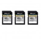 LOT OF 3 NEW PNY 16GB SDHC Elite Performance Memory Card - P-SDH16U1H-GE