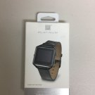Platinum - Leather Band Stainless Steel And Leather Watch Strap for Fitbit Blaze