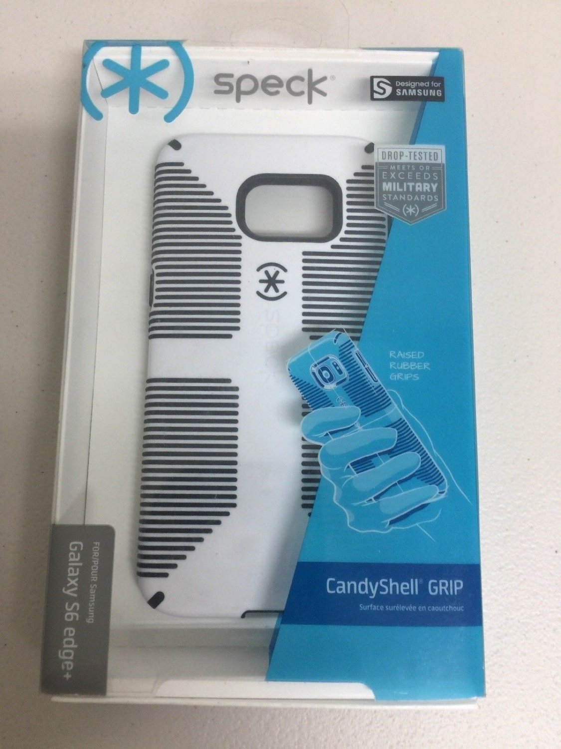 Speck Galaxy S6 Edge case, CandyShell Grip, White/Black spk-a3730