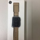 Monowear Watch Band for Apple Watch 38mm Creme Leather Silver MWLTBE20MTSI