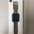 Monowear Brown Leather Band with Matte Dark Grey Adapter for 38mm Apple Watch