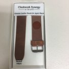 Clockwork Synergy Genuine Leather Bands for Apple Watch 42mm Worn Light Brown