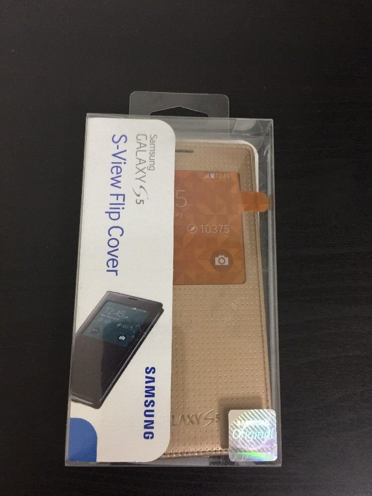Authentic Samsung Galaxy S5 S-View Flip Cover Copper7189