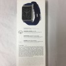 Nomad Leather Watch Strap - Apple Watch 42mm Navy Blue with Silver Hardware - VG