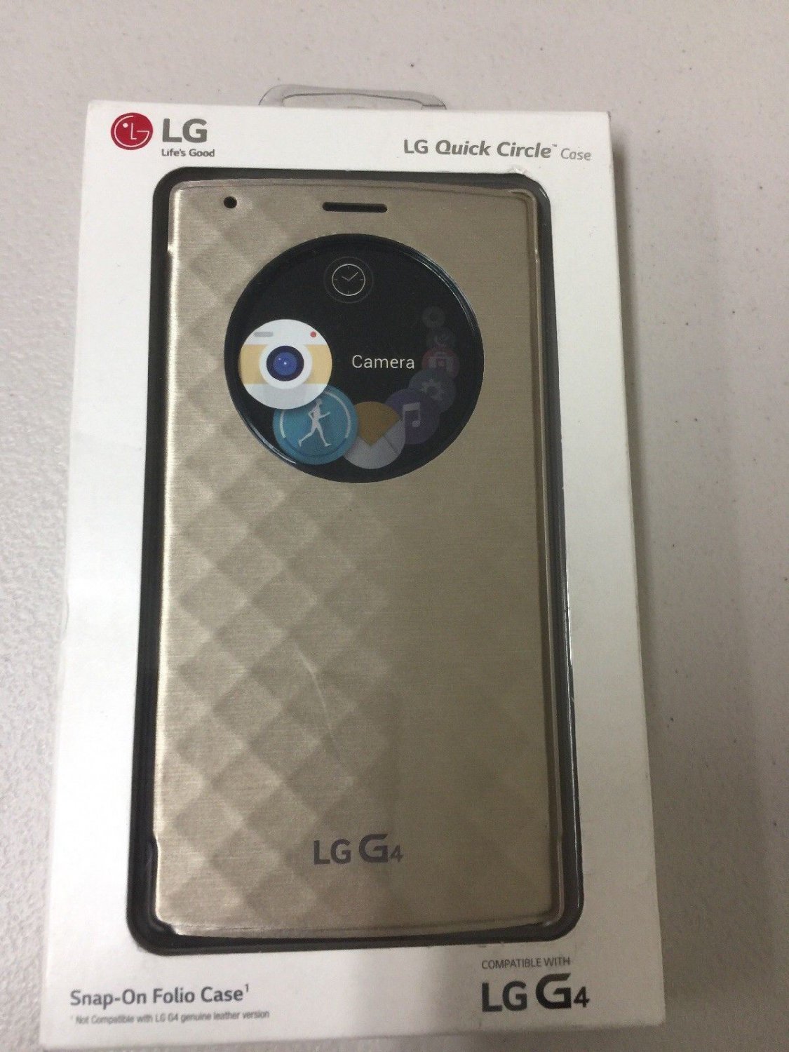 OEM LG Quick Circle Snap On Folio Case For LG G4 - Gold