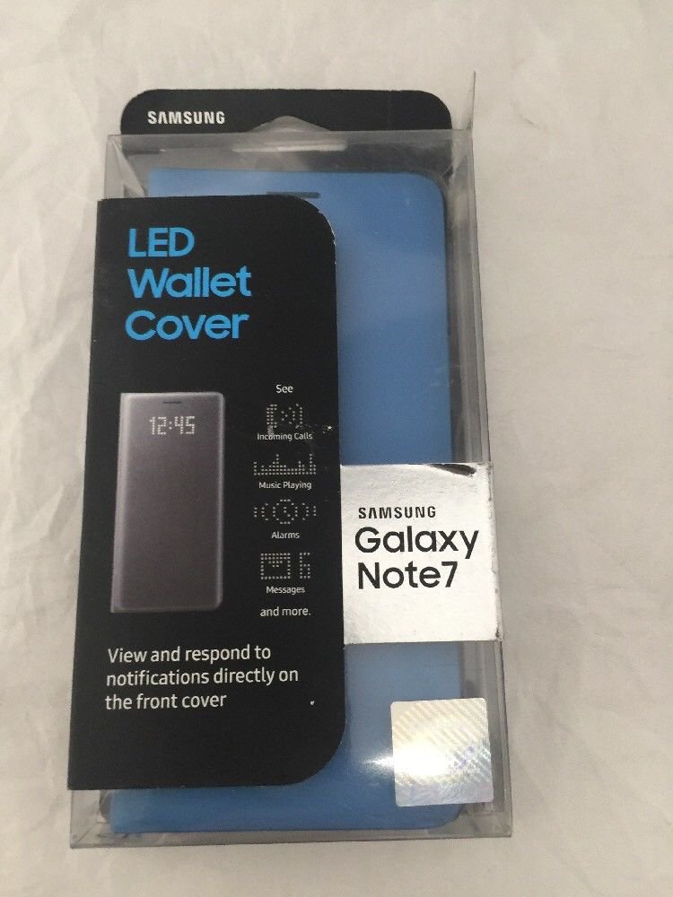 Samsung Galaxy Note 7/Note FE LED Wallet Cover Case- Blue