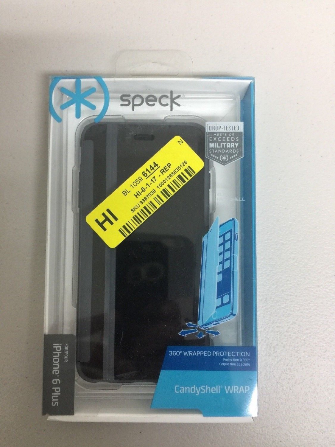 Speck - Candyshell Wrap Case For Apple Iphone 6/6S Plus - BLACK/slate GRAY