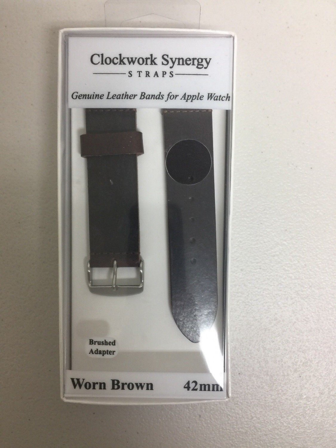 Clockwork Synergy Straps Genuine Leather Bands for Apple Watch&Acirc;&reg; 42mm Worn Brown