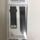 Clockwork Synergy Straps Genuine Leather Bands for Apple Watch® 42mm Worn Brown