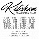 Kitchen Conversion Chart SVG, Kitchen Conversions, Kitchen Measurements, Silhouette, Critcut, SVG,