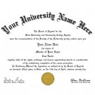 A Fun/Fake/Gag Un-Bordered University of Anywhere College Diploma with Free Shipping