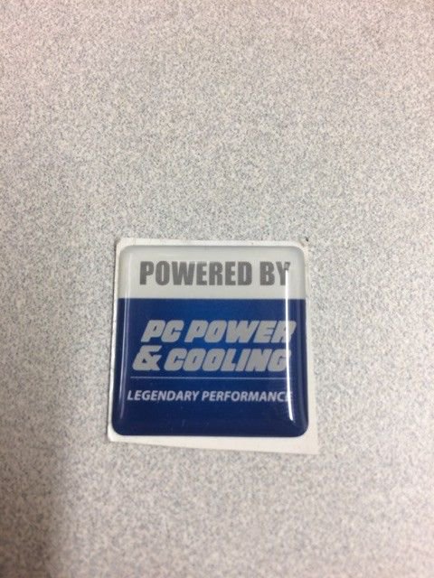 PC Cooler Powered by, sticker case badge decal
