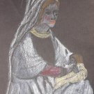 Print of Madonna with baby Jesus