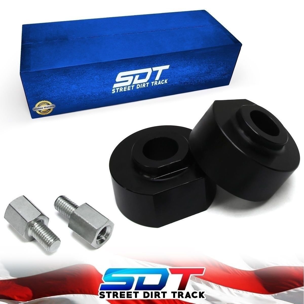 80-96 Ford Bronco Black 2" Inch Front Level Lift Kit 4X4 w/ Stud Extenders