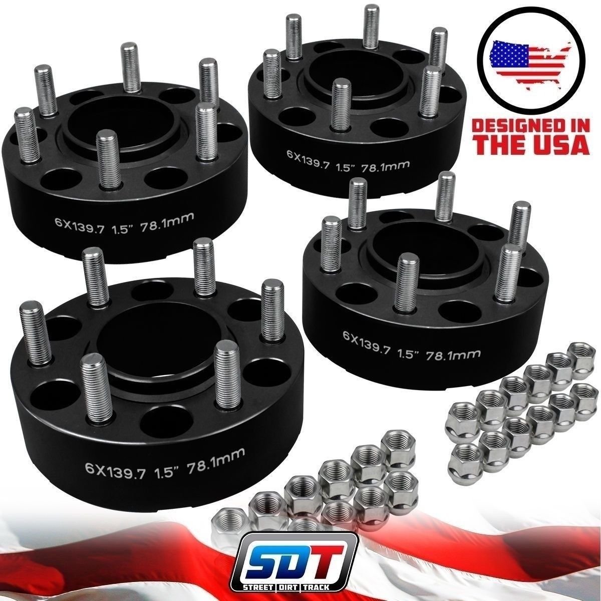 4PC 1.5" Inch Hub Centric Wheel Spacer Set 6Lug Chevy GMC Silverado