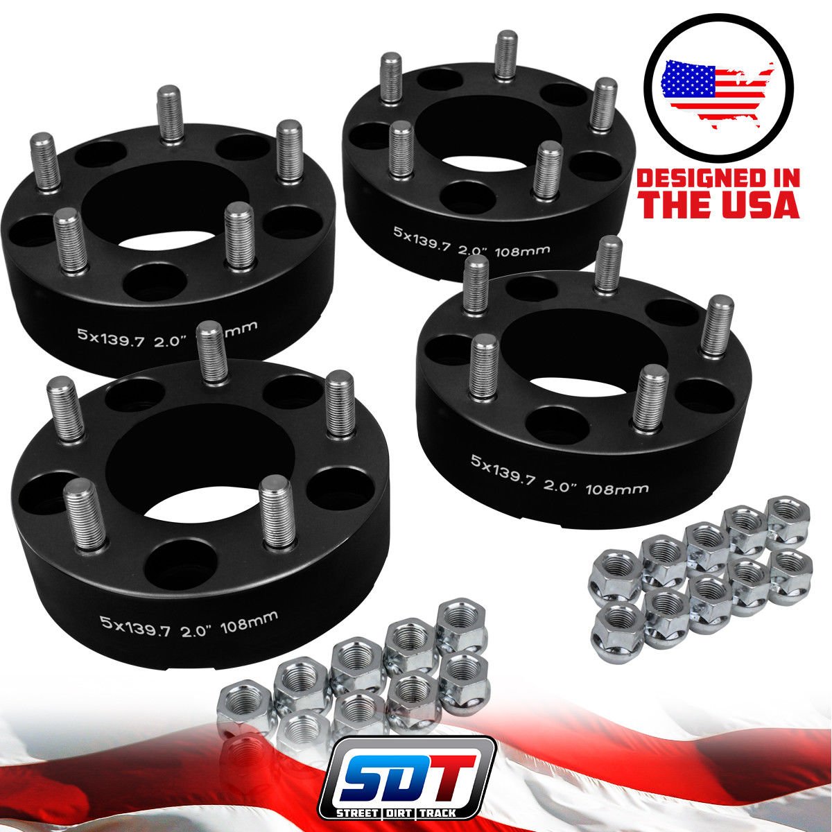 4PC 2" Inch 5Lug Wheel Spacers 66-96 Ford F-150 F150 Bronco 94-01 Dodge Ram 1500