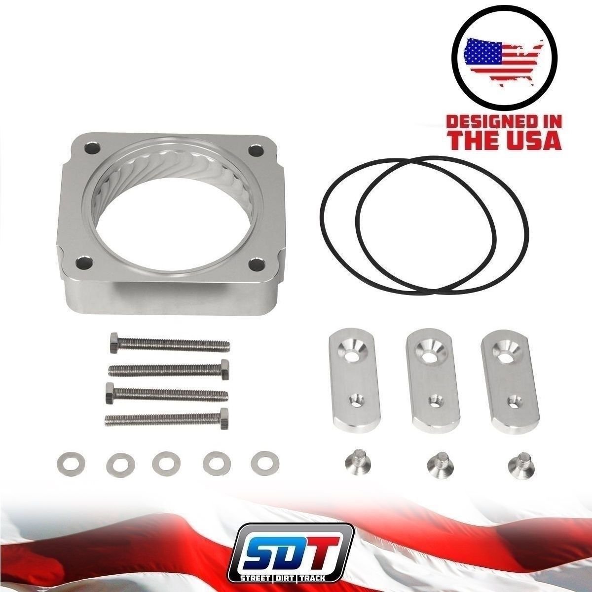 Ford Silver Throttle Body Spacer Kit F250 F350 Super Duty 5.4L 199904
